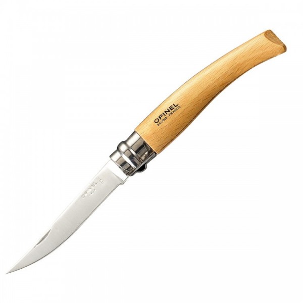 Нож филейный Opinel №8, нержавеющая сталь, рукоять из дерева бука