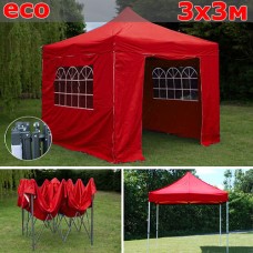 Быстросборный шатер со стенками 3х3м красный