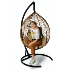 Подвесное кресло-кокон SEVILLA горячий шоколад + каркас