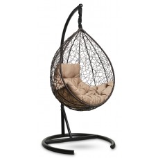 Подвесное кресло-кокон SEVILLA COMFORT коричневое + каркас